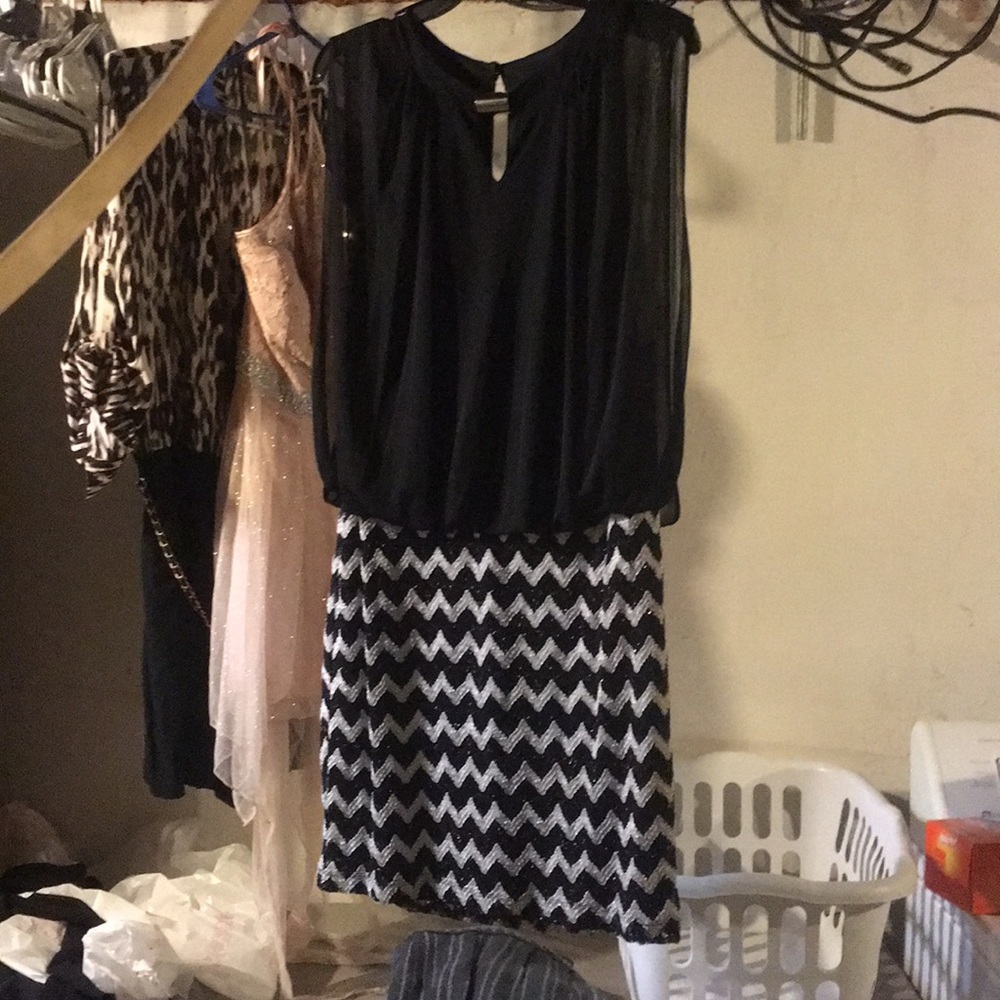 BLACK AND SILVER DRESS NWT